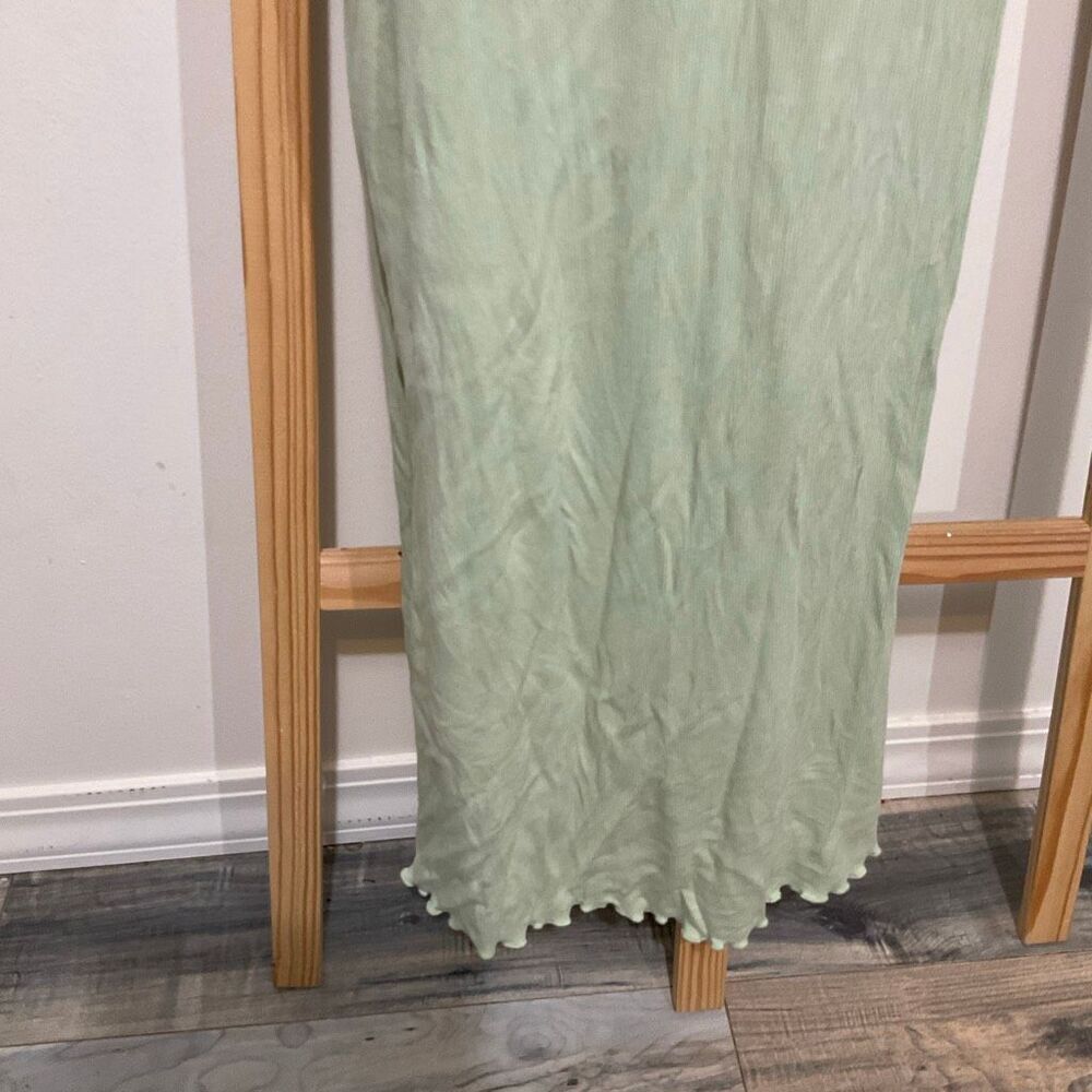 SHEIN sage green,tie shoulder ruched bust tie front slim fit midi bodycon dress - Picture 5 of 9